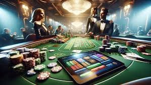 Meja American Roulette dengan berbagai pilihan taruhan lurus dan kombinasi